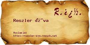 Reszler Éva névjegykártya